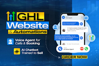 setup gohighlevel saas automation, chatbot, ai voice agent, website or funnel