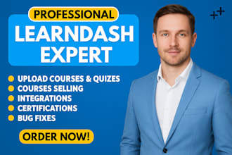 develop wordpress lms website with learndash lms in 24 hours