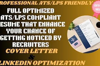 write or edit professional resume writing, cover letter, linkedin optimization