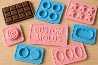 design custom molds for chocolate, cake, soap, silicone, and more