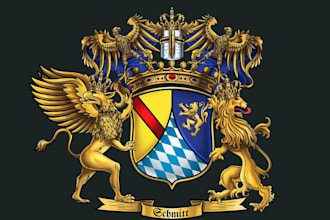 design luxury heraldic, vintage, family crest, coat of arms logo