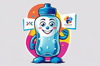 do water bottol mascot logo for your business only 12 hours