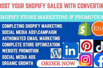 ecommerce website promotion with social media ads campaign organic traffic sales