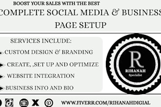 professionally set up your complete social media business page account