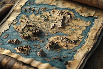map illustration map design 3d isometric fantasy