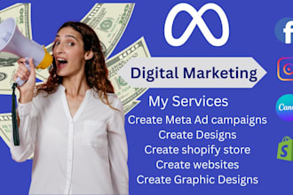 setup facebook, instagram, and shopify ads for leads and sales