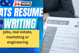 build 24hrs ats resume writing, jobs, real estate, marketing