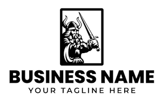 design unique professional skull viking helmet logo