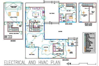 do hvac design, heating and cooling load calculations, electrical lighting plans