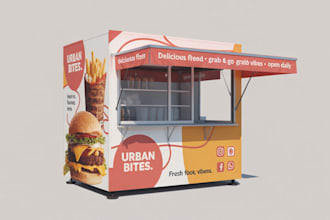 do food cart wrap, food stall wrap design, van wrap design