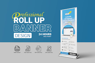 design roll up banner, retractable banner, or signage design