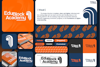 make minimalist logo design and brand style guide for edutech and web3