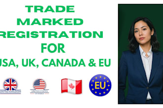 do a trademark registration USA,UK,canada and eu and trademark search