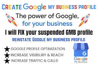 setup gmb profile, fix and reinstate suspended google my business verification