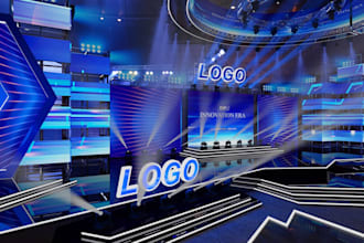 professional 3d designs for events stages conferences halls and led lighting