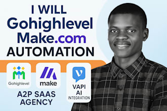 do gohighlevel make com automation a2p saas agency vapi ai integration