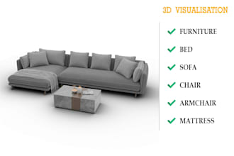 do furniture 3d modeling and 3d rendering