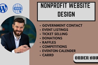 design nonprofit charity fundraising event or raffle ticket website with booking