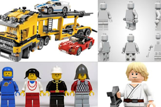 design 3d lego minifigure 3d lego model lego technic car design xml instruction