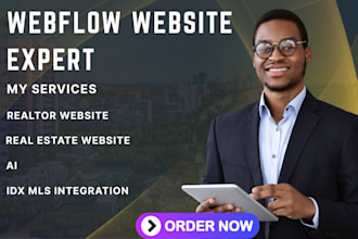 do animated webflow website realtor website real estate ai idx mls integration