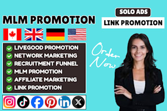 promote mlm link, clickbank affiliate link, livegood promotion, website, soloads