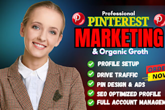 manage pinterest marketing, SEO, pin and board setup for growth