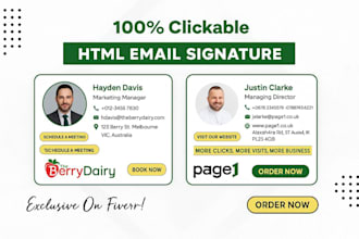create a professional, clickable HTML email signature for gmail and outlook