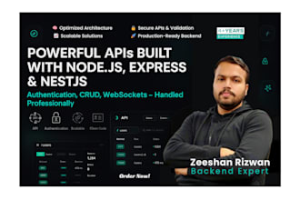build scalable restful scure apis using node js express js, nest js, mongodb