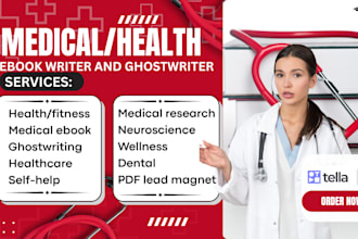 ghostwrite medical ebooks, design a health fitness book, lead magnet, medicare