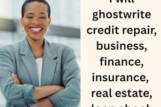 ghostwrite credit repair, business, finance, insurance, real estate, loan ebook