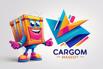design cargo service mascot logo within new concepts
