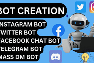 develop instagram API bot, twitter x api bot, tiktok API bot, auto follow bot