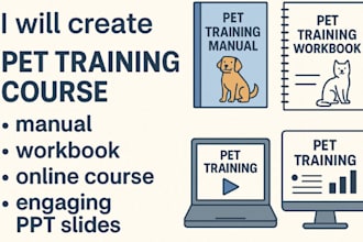 create pet training course manual workbook online course and engaging ppt slide