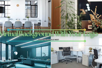 create zoom and google meet virtual background with logo