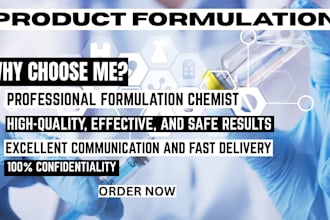formulate custom cosmetic, herbal, or pharmaceutical products as your chemist