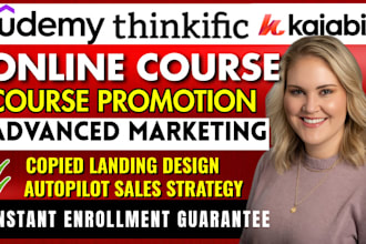 do udemy online course enrollment thinkific course marketing kajabi sales funnel