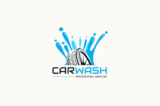 high quality car wash logo with sleek and fresh style