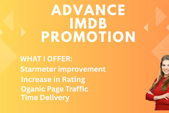 promote imdb profile, imdb page, movie rating to increase the start meter