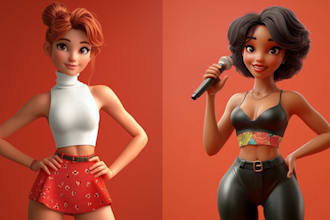rigged 3d cartoon character modeling 3d blender character for game and animation