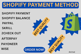 integrate paypal, stripe, or any verified payment gateway into shopify