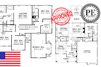 licensed architect, city permit engineering drawing for nj, ny, tx, al pe stamp