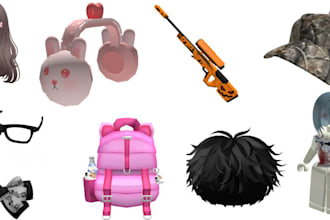 custom roblox ugc, 3d models, accessories, and game assets