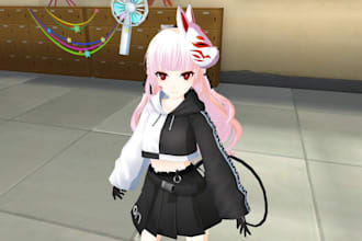 rig and create custom 3d model for vrchat furry clothing mmd vfx