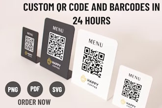 custom qr codes and barcodes for products, business cards and emails in 24 hours