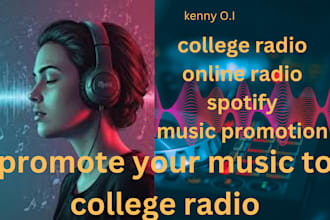 submit your music to college radio up to 10k US, UK online radio stations