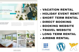 design vacation, holiday event rental, short term rental, direct booking website