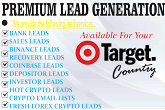 give u hot live crypto email list forex leads coinbase leads binance bank leads