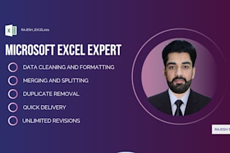 clean, format, split, merge excel and CSV data