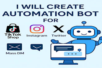 create tiktok shop bot, instagram api bot, twitter x bot, mass dm bot