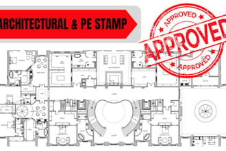 review and do pe stamp , architectural plan for USA city permit approval